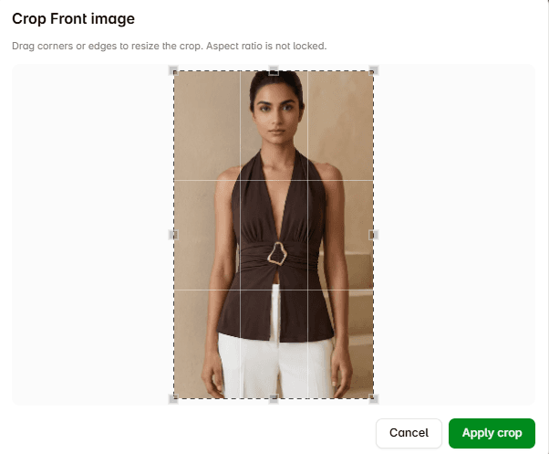 Step 2: Tight crop around product